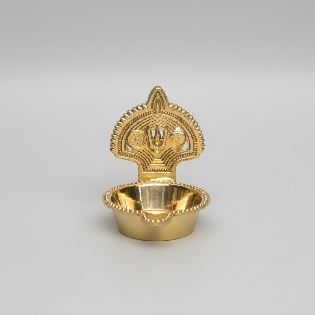 Shanku Chakra Namam Brass Diya