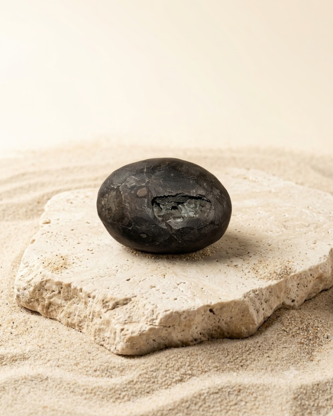 Chakradhari Vishnu Shaligram Shila - Original Sacred Stone - ManiMonk