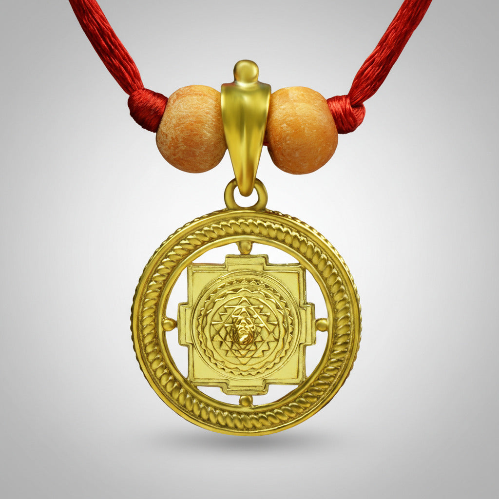 Meru Shree Yantra Brass Pendant-Solid