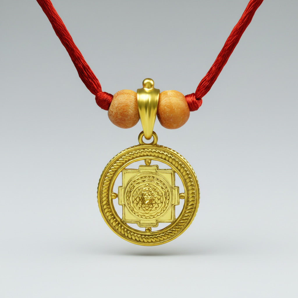 Meru Shree Yantra Brass Pendant-Hollow