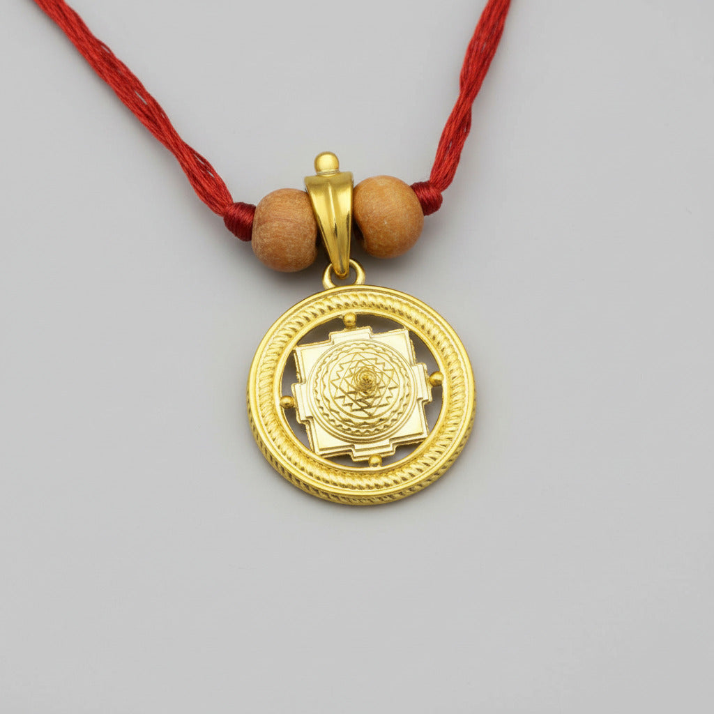 Meru Shree Yantra Brass Pendant-Solid