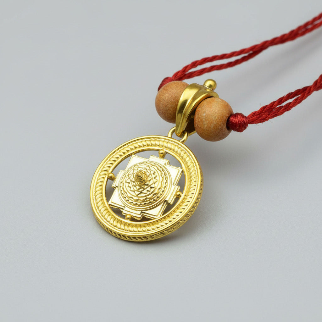 Meru Shree Yantra Brass Pendant-Hollow