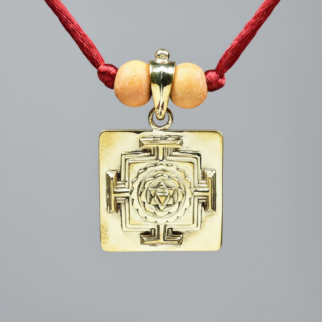 Baglamukhi 3D Yantra Brass Pendant