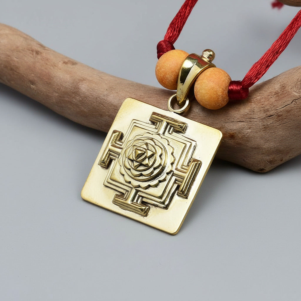 Baglamukhi 3D Yantra Brass Pendant
