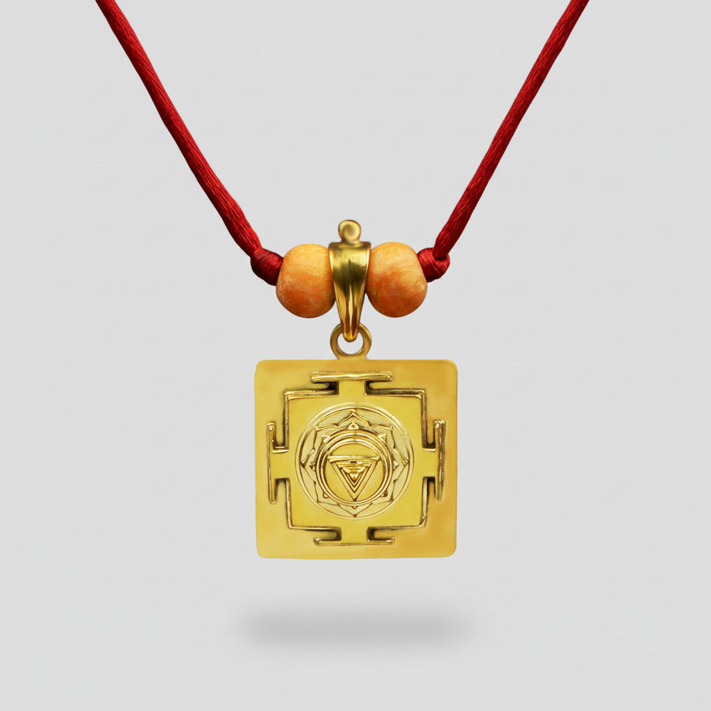 Mahakaali 3D Yantra Brass Pendant