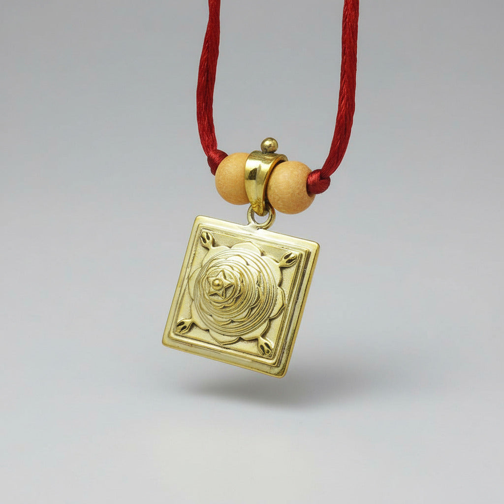 Mahamrityunjay 3D Yantra Brass Pendant