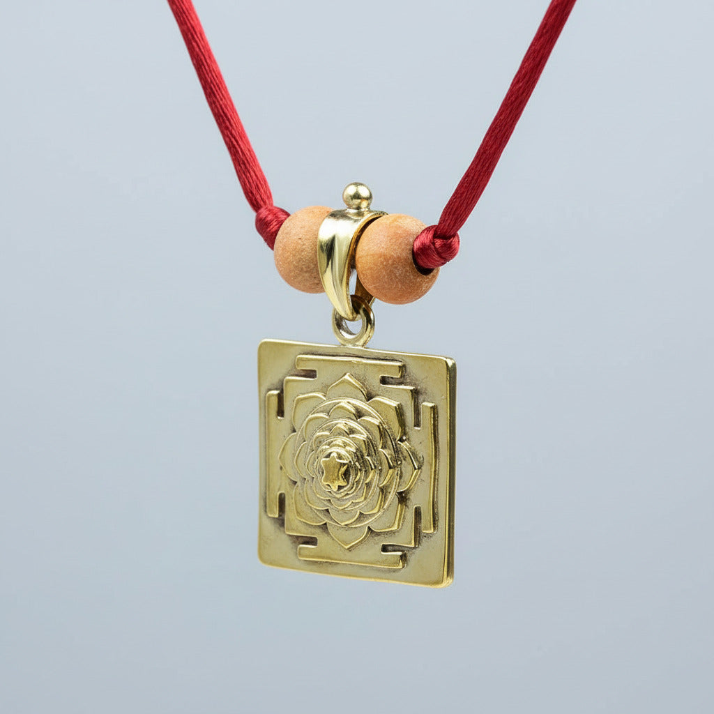 Bhuwaneshwari 3D Yantra Brass Pendant