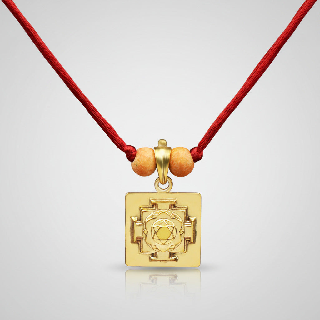 Mahalaxmi 3D Yantra Brass Pendant