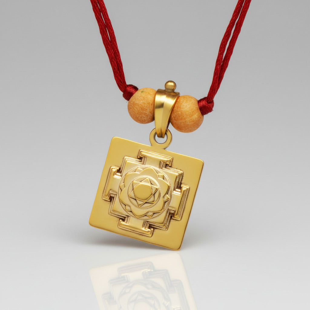 Mahalaxmi 3D Yantra Brass Pendant