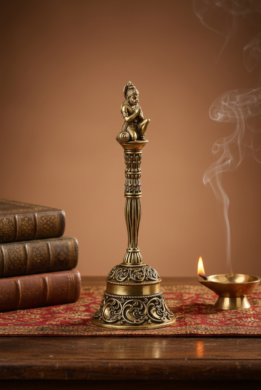 Ashtadhatu Hanuman Puja Ghanti Sacred Bell for Pooja and Home Mandir
