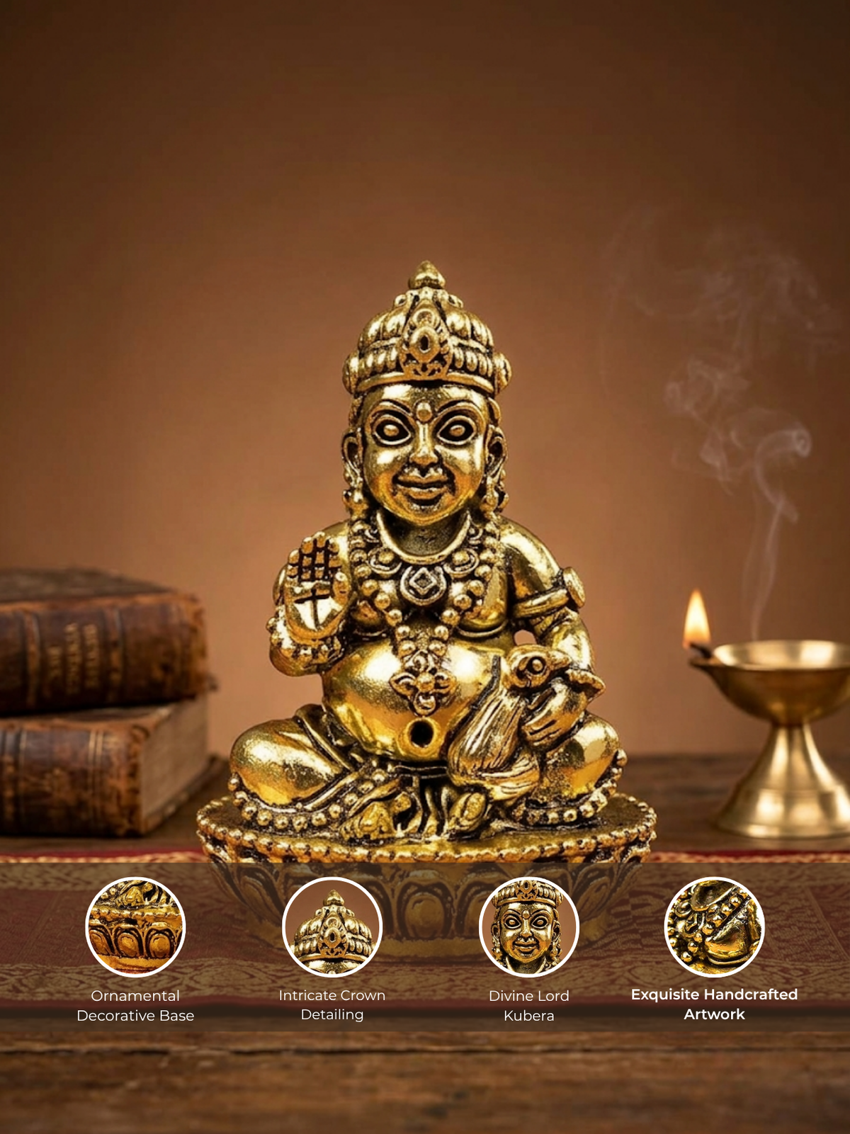 Kuber Maharaj Ashtadhatu Idol Deity of Wealth and Prosperity