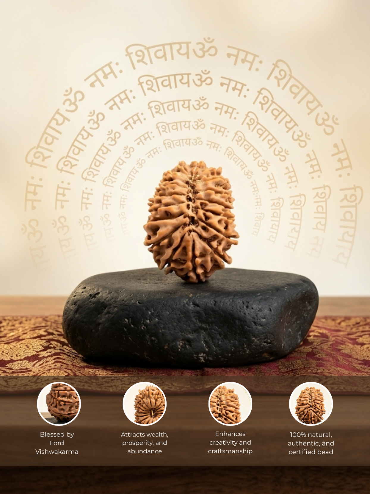 17 Mukhi Rudraksha from Nepal | 25 mm | Certified