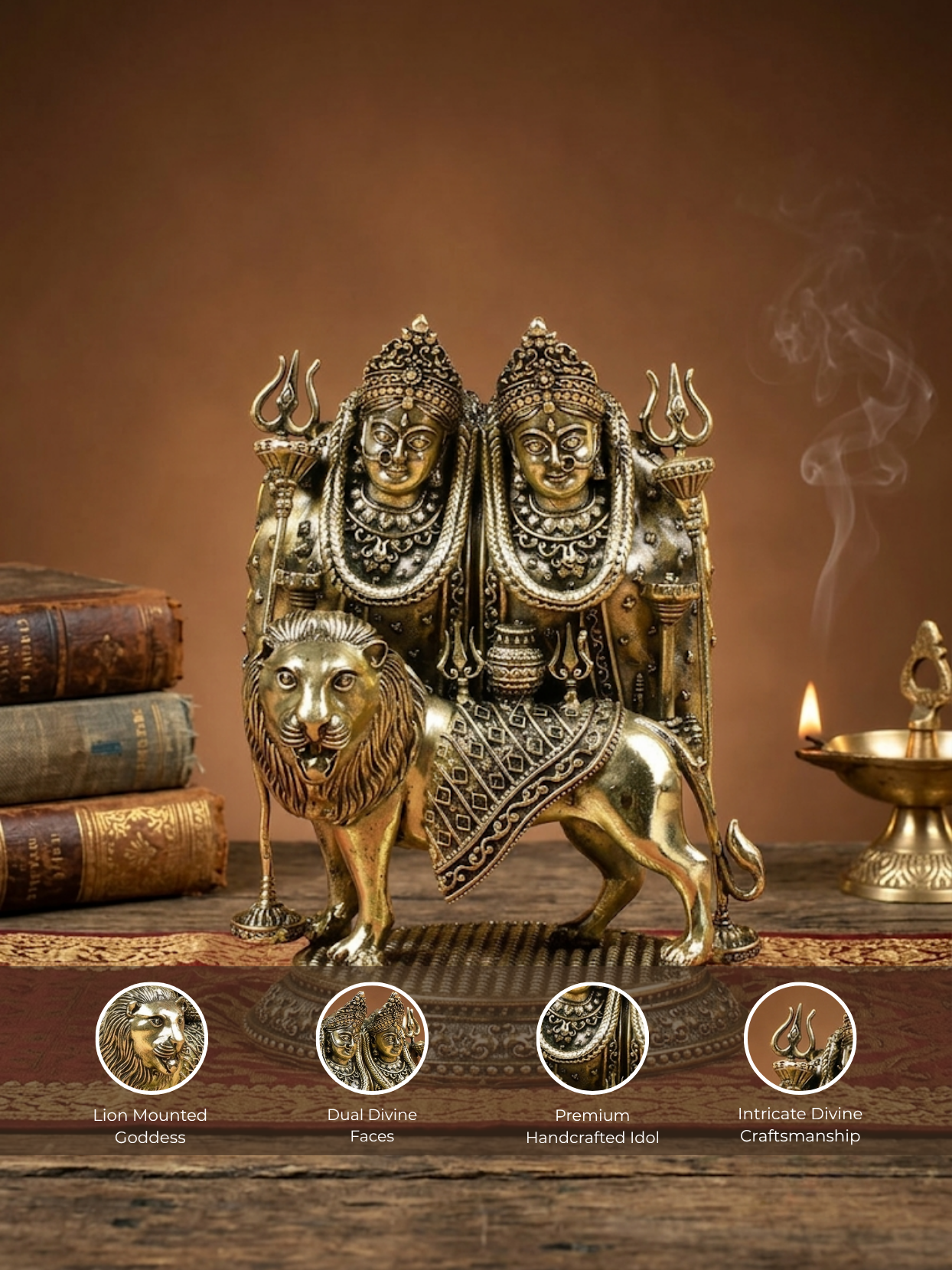 Chamunda Mata Ashtadhatu Idol Energised Chamundi Devi Shakti Murti
