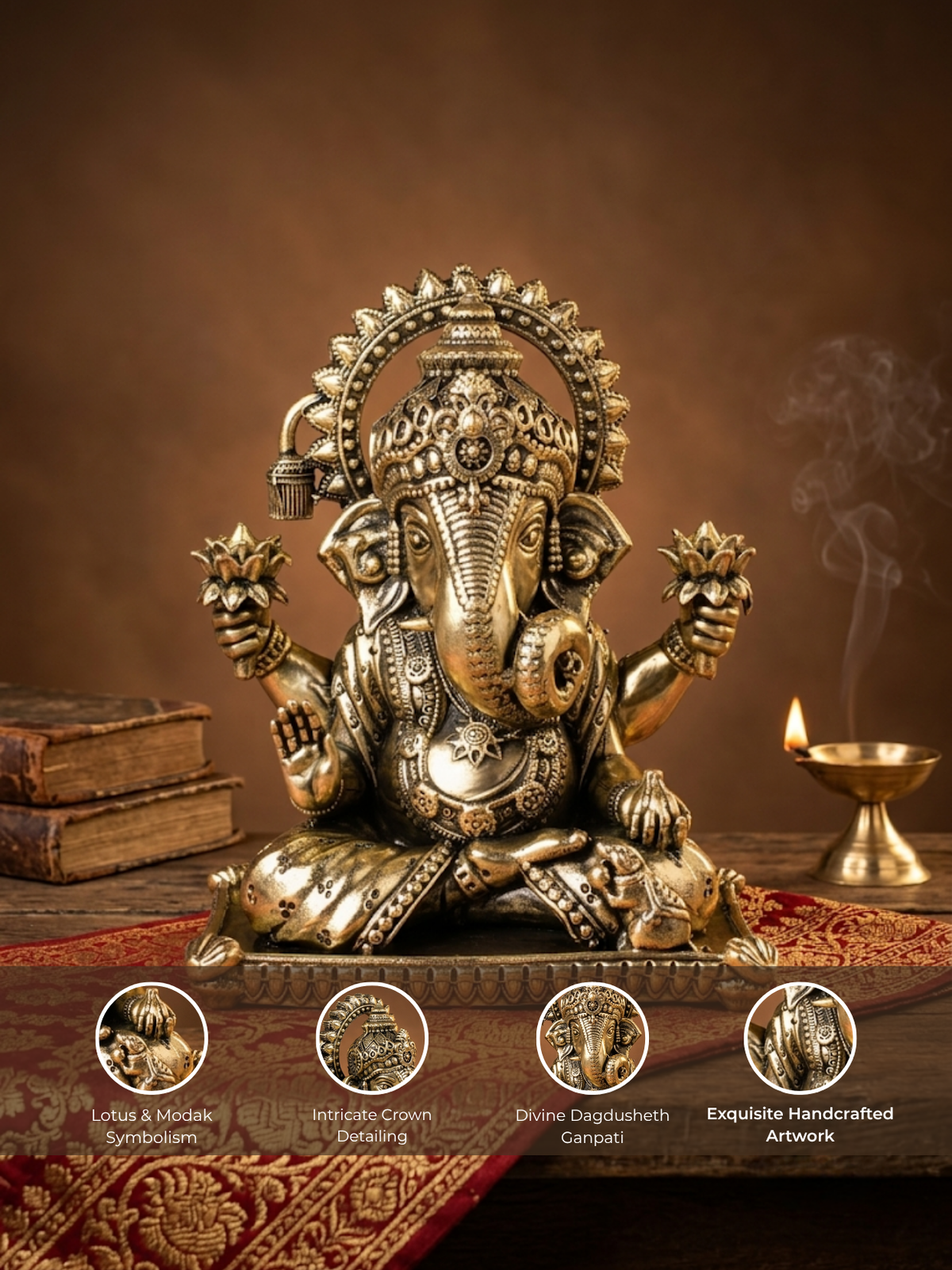 Dagdusheth Ganpati Ashtadhatu Idol Energised Pune Dagdusheth Ganesha Murti