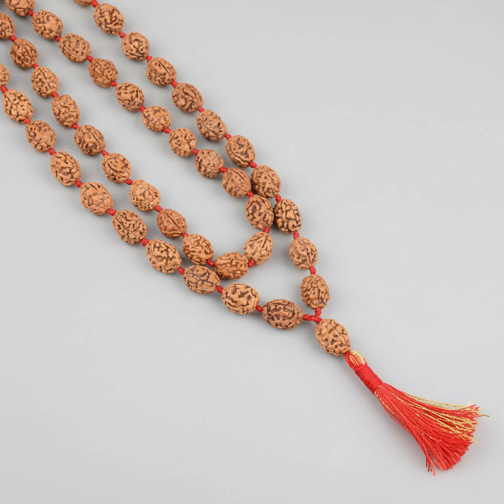 3 Mukhi Mahajwala Mala (10 to 12 mm) mani monk
