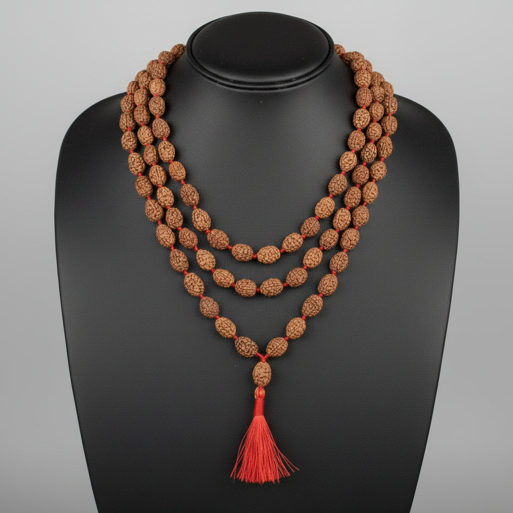3 Mukhi Mahajwala Mala (10 to 12 mm) mani monk