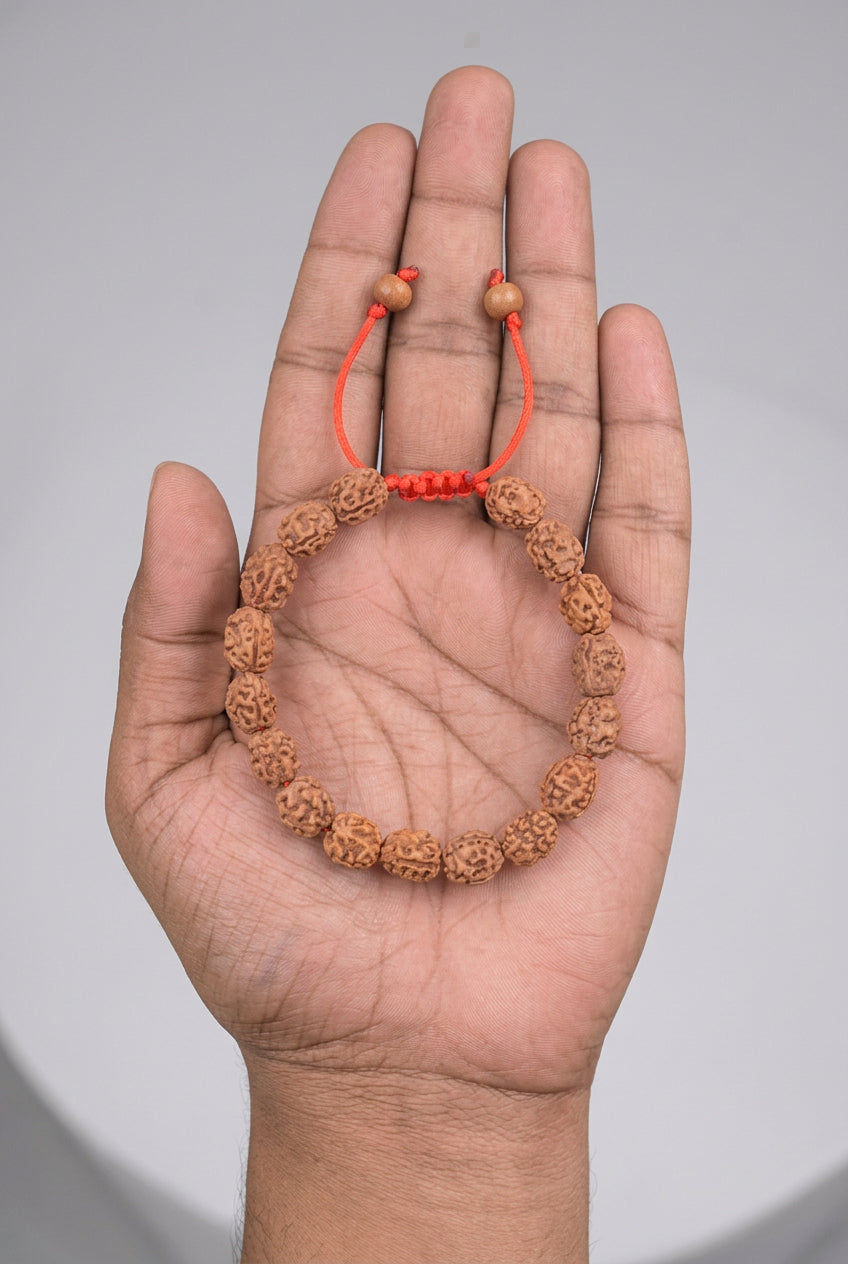 3 Mukhi Rudraksha Adjustable Bracelet for Confidence, Courage & Spiritual Wellbeing mani monk