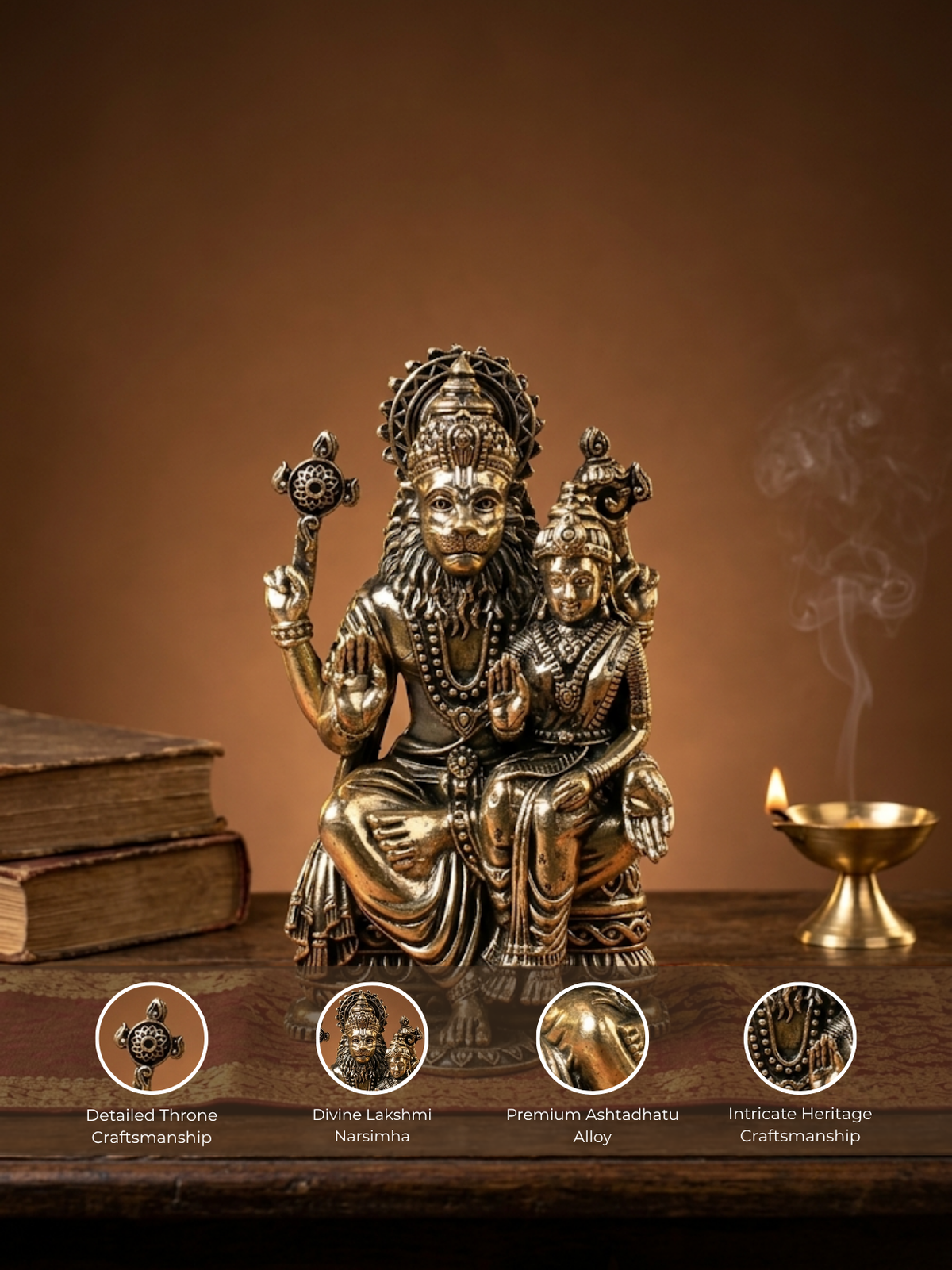 Laxmi Narsimha Ashtadhatu Idol Buy Original Brass Vishnu Avatar Murti Online
