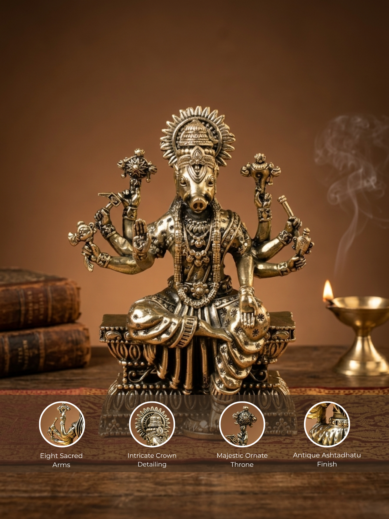 Goddess Varahi Amman Ashtadhatu Idol Energised Varahi Devi Mahavidya Murti