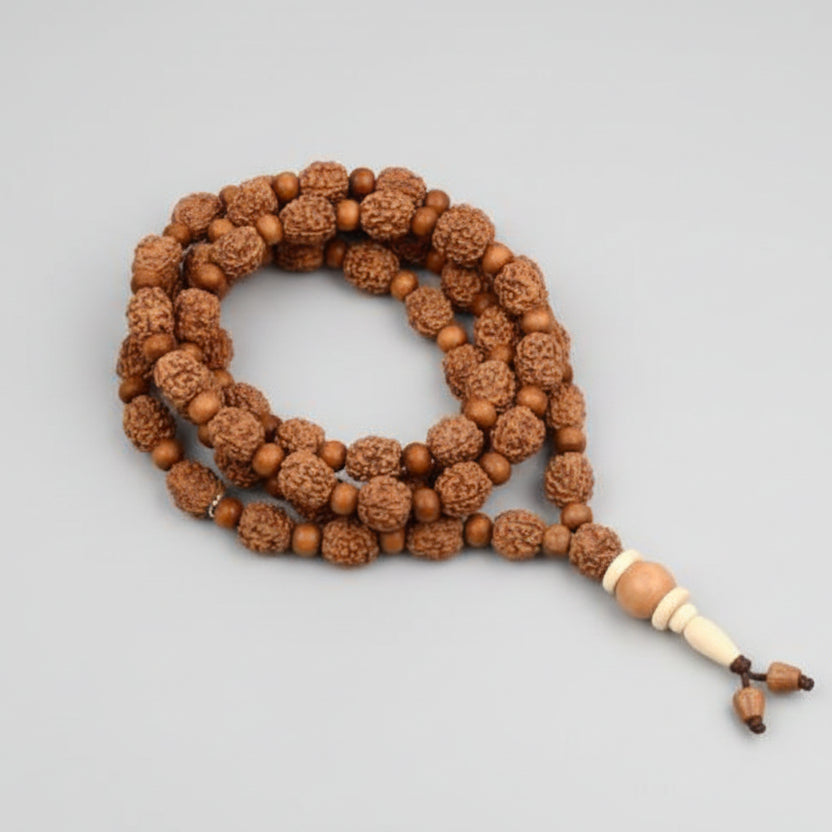 4 Mukhi Brahma Mala with White Sandalwood Beads