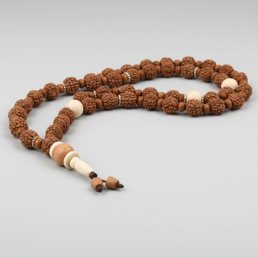 4 Mukhi Brahma Mala with White Sandalwood Beads