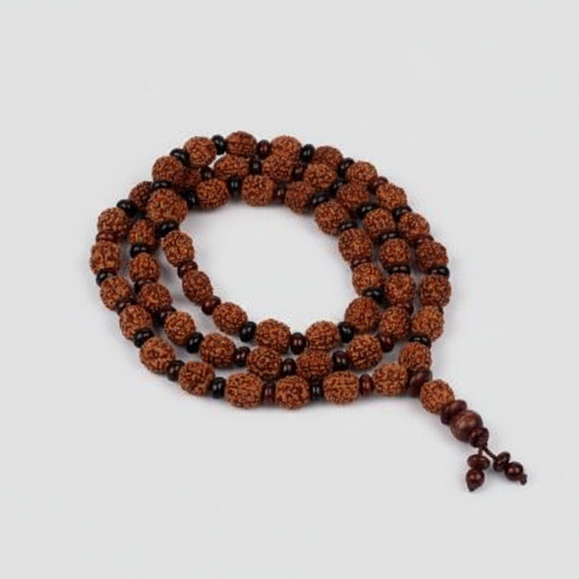 4 Mukhi Brahma Mala with Red Sandalwood Beads - Design II