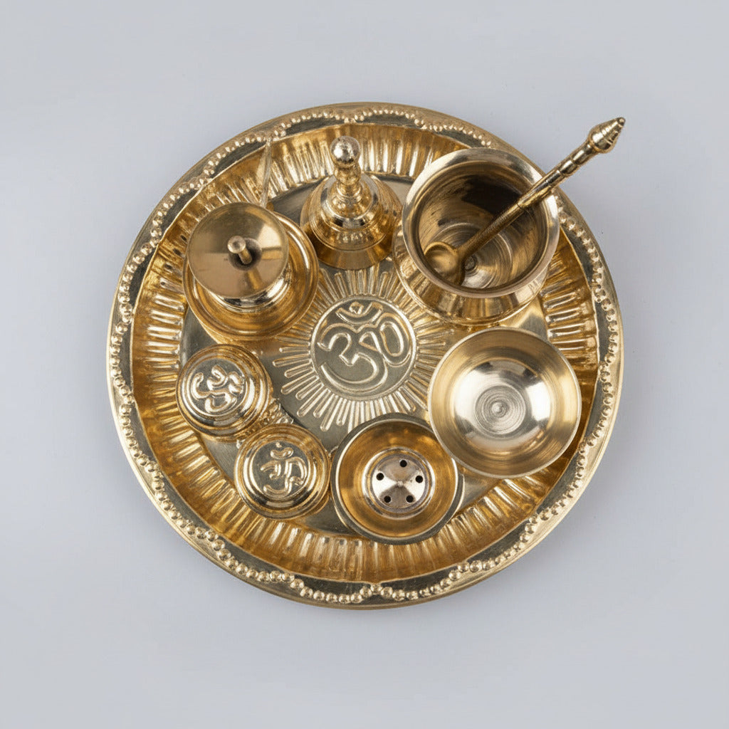 PUJA Thali (Brass)-Antique Finish