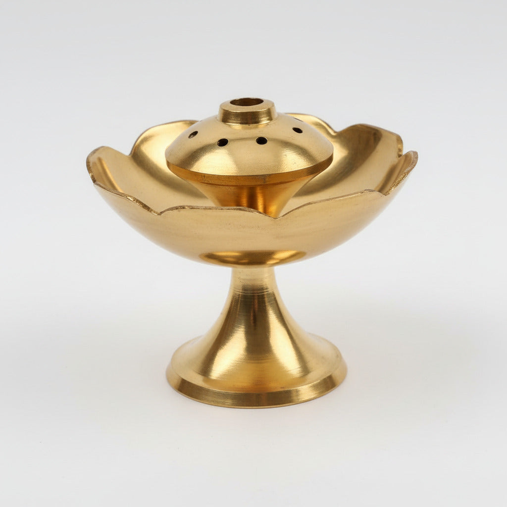 Flower Shape Agarbatti Stand In Brass