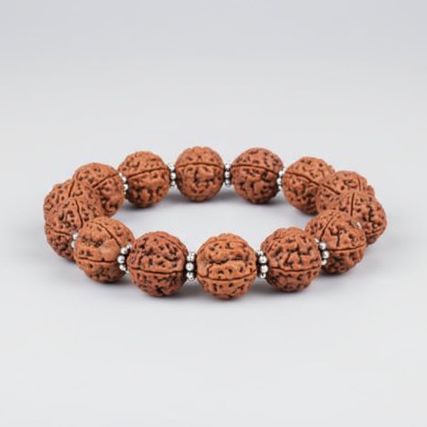 4 Mukhi Brahma Bracelet-Large-Woolen Spacers
