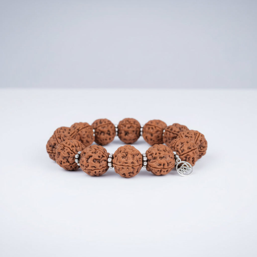 4 Mukhi Brahma Bracelet-Small-Woolen Spacers