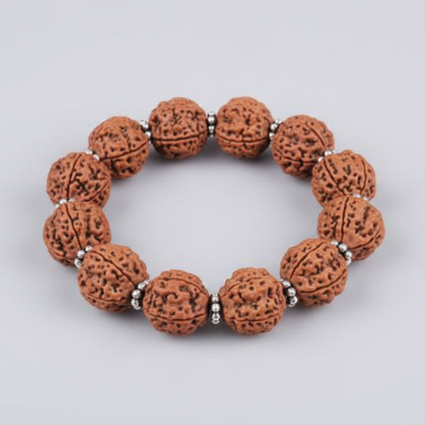 4 Mukhi Brahma Bracelet-Regular-Woolen Spacers