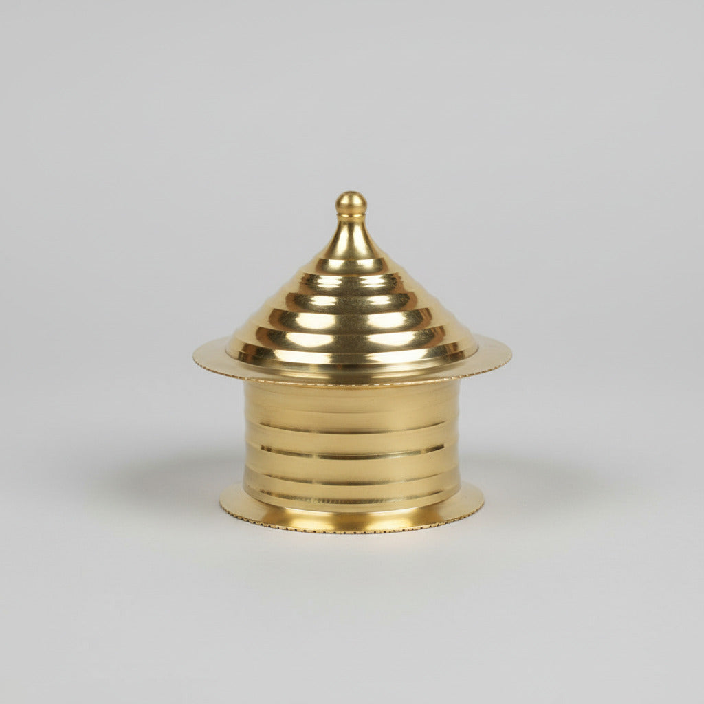 Brass Haldi Kumkum Container Kankavati-Set of 2