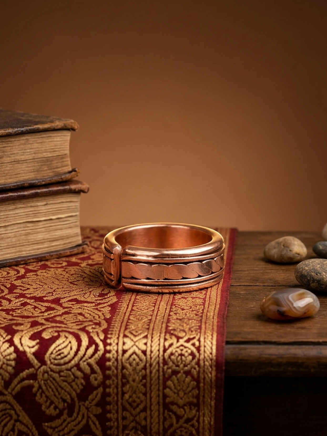 Handmade Adjustable Magnetic Copper Ring - Traditional Copper Jewelry