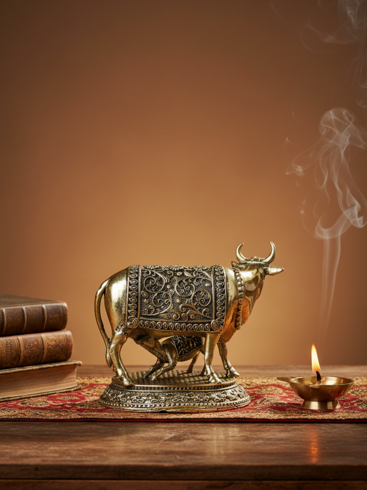 Gaumata with Calf Ashtadhatu Idol Small