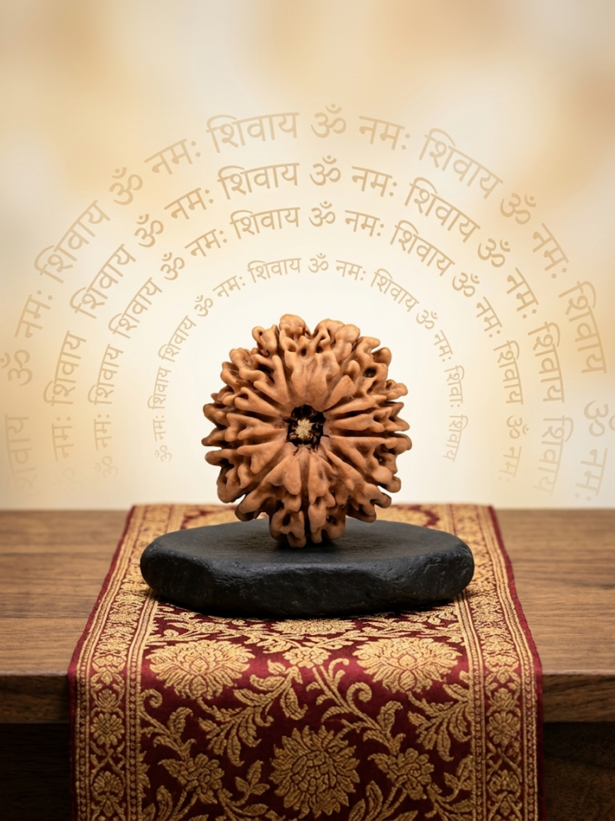 10 Mukhi Rudraksha from Nepal - Small 22 mm - Natural Certified Bead for Vishnu and Peace