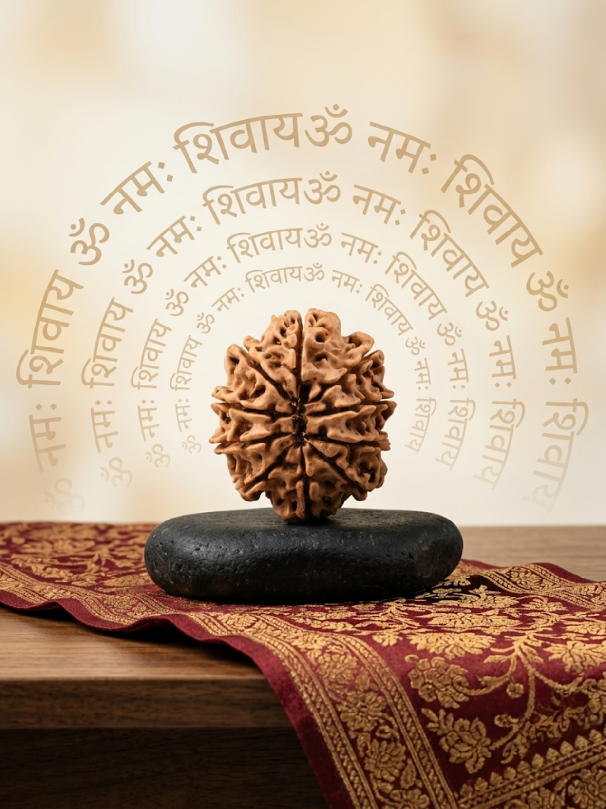 10 Mukhi Rudraksha from Nepal - 25 mm - Natural Certified Bead for Vishnu and Peace
