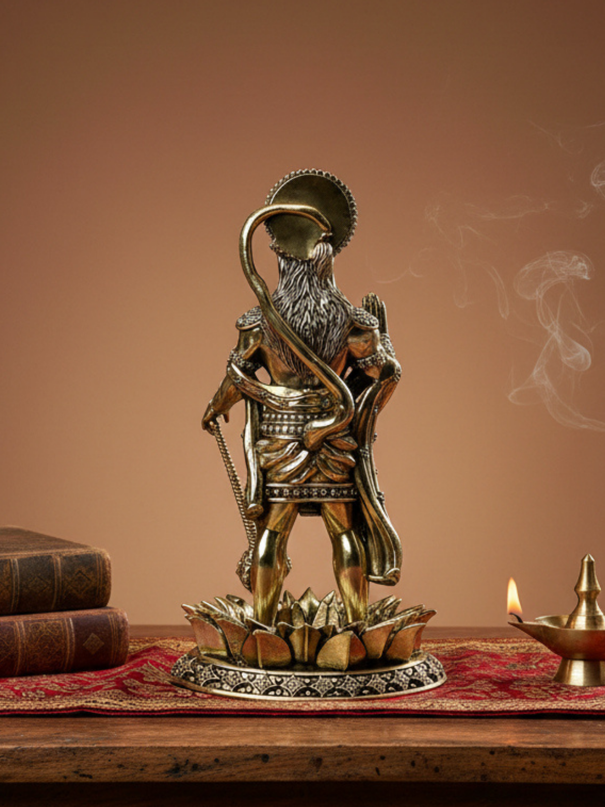 Standing Kamal Hanuman Ashtadhatu Idol - Energised Murti for Home Mandir