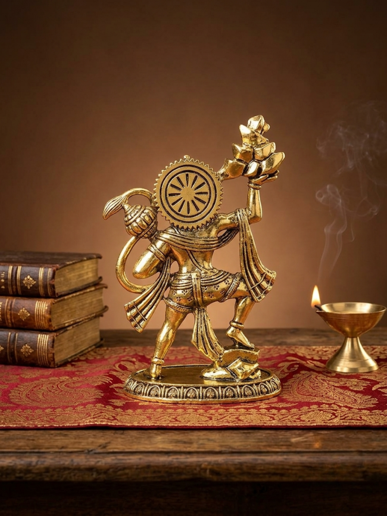Sanjeevani Parvat Hanuman Ashtadhatu Idol Energised Hanuman with Mountain Murti