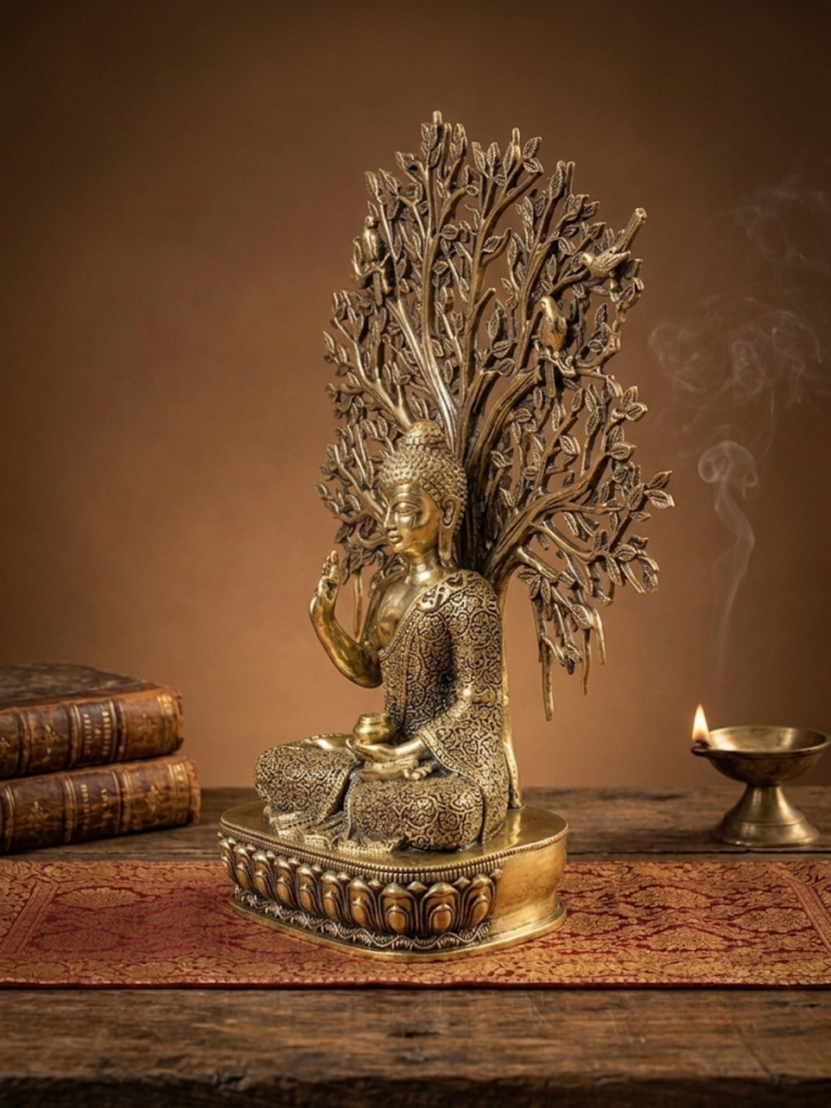 Lord Buddha under Bodhi Tree Ashtadhatu Idol
