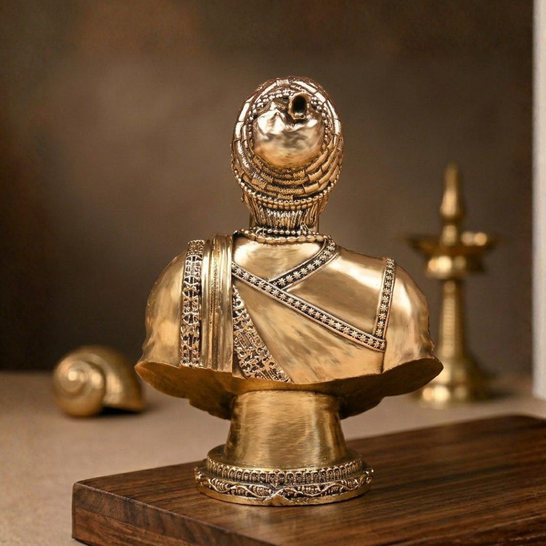 Chhatrapati Shivaji Maharaj Ashtadhatu Statue Premium Metal Idol for Home and Office