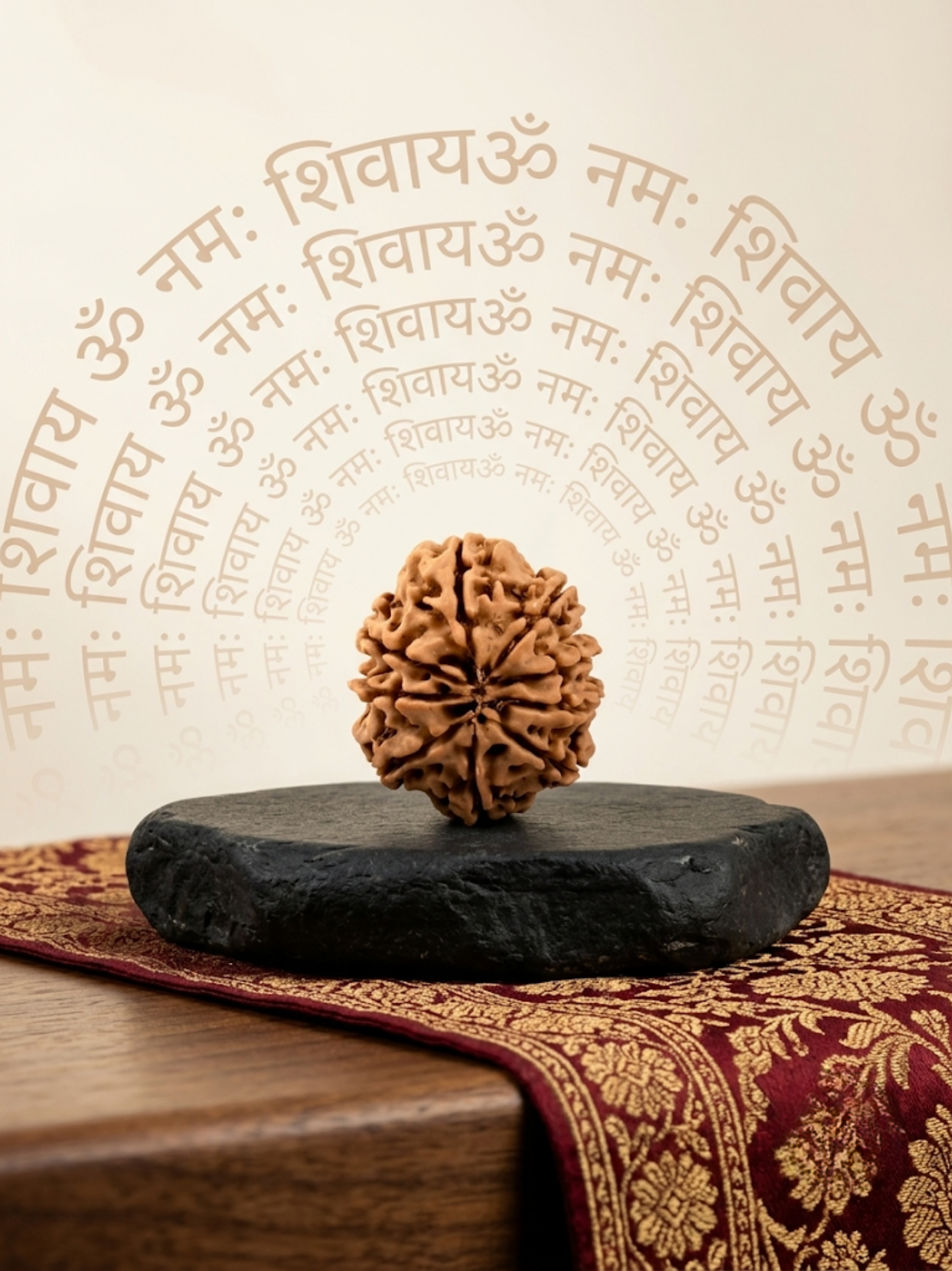 9 Mukhi Rudraksha from Nepal - 22 mm - Natural Certified Bead for Durga and Power