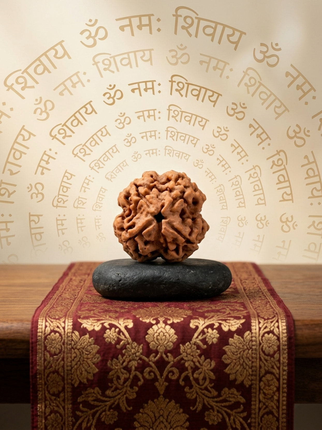 4 Mukhi Rudraksha from Nepal - Small - Natural Certified Bead for Brihaspati and Intellect