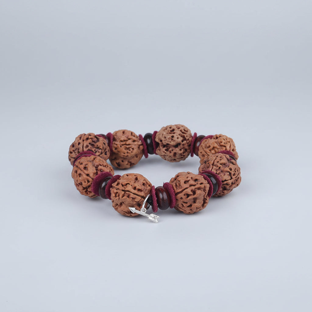 4 Mukhi Nepal Bracelet with Red Sandalwood Beads