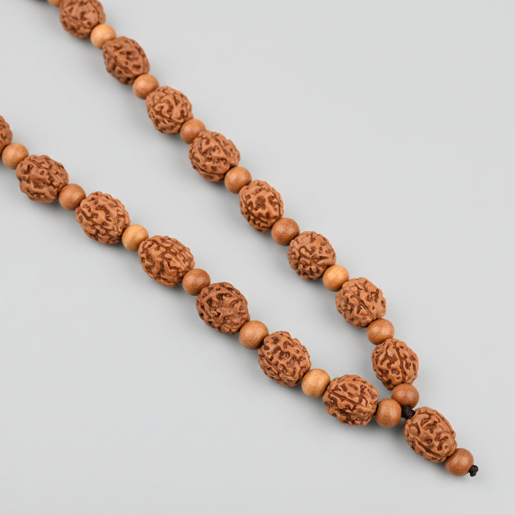 4 Mukhi Rudraksha and Sandalwood Mala