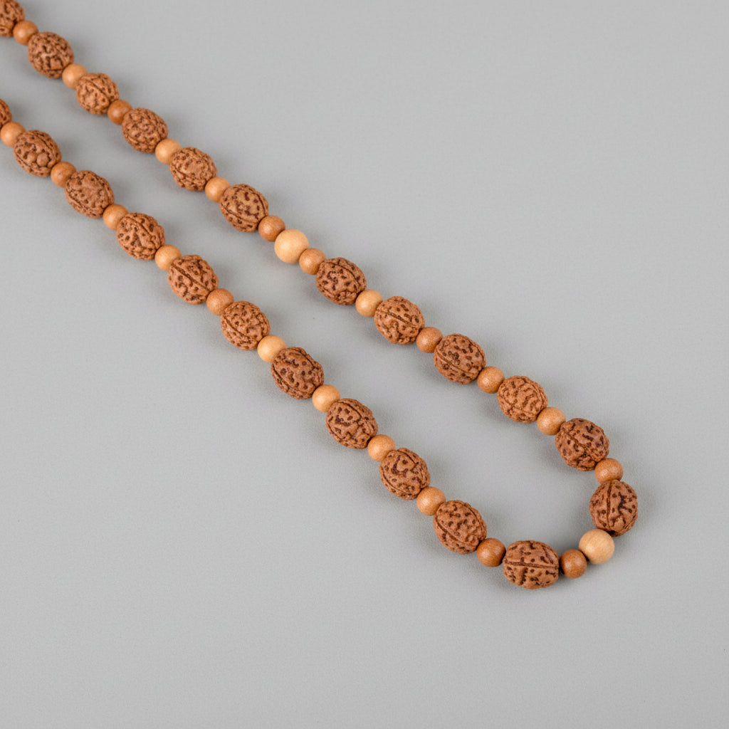 4 Mukhi Rudraksha and Sandalwood Mala