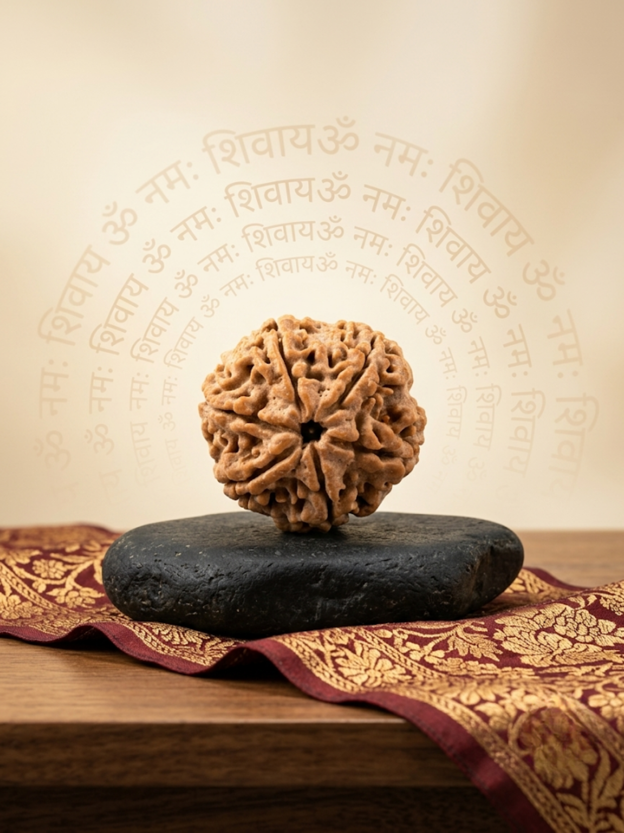 6 Mukhi Rudraksha from Nepal - Collector 22 mm - Natural Certified Bead for Kartikeya and Confidence