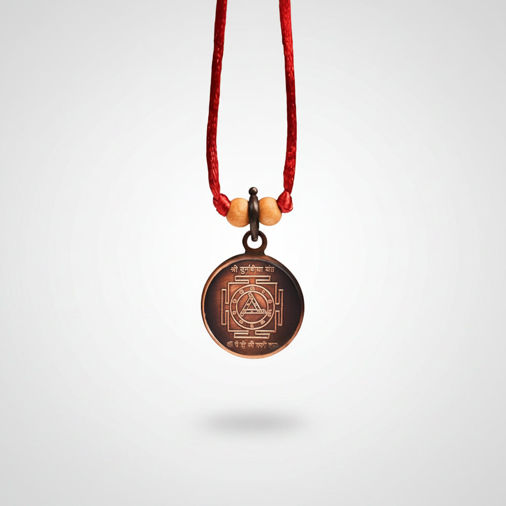 Shree Durga Bisa Yantra Copper Locket-Large-With Thread