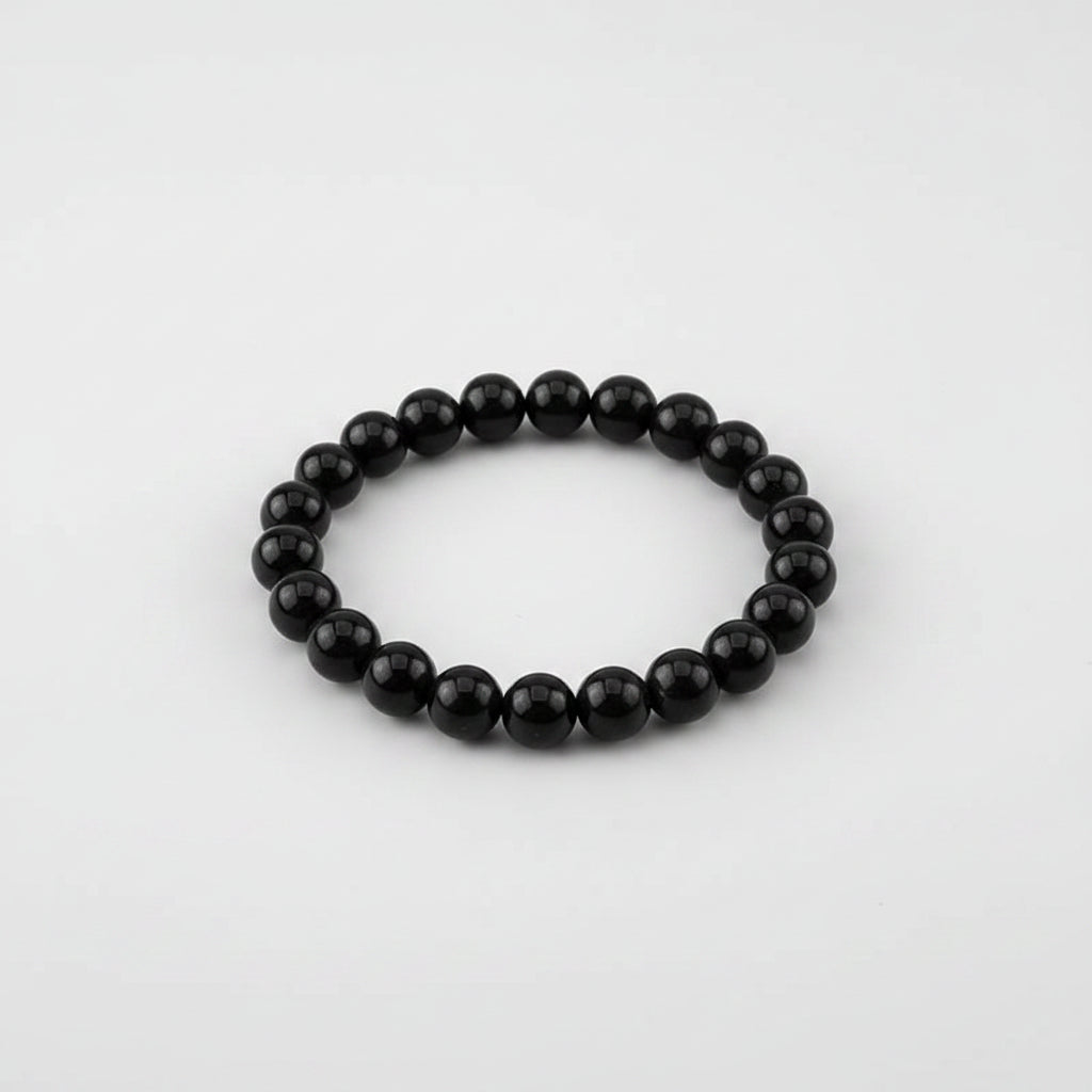 Black Agate (Hakik) Bracelet – Natural Gemstone Bracelet 8 mm Beads