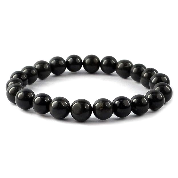 Black Agate (Hakik) Bracelet – Natural Gemstone Bracelet 8 mm Beads