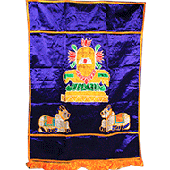 Temple Curtain Nandi and Shivling Design-Green